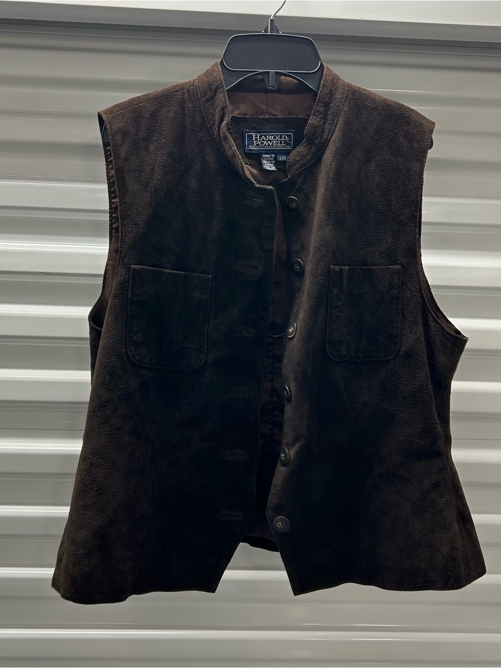 Harold's Brown Suede Button-Front Vest